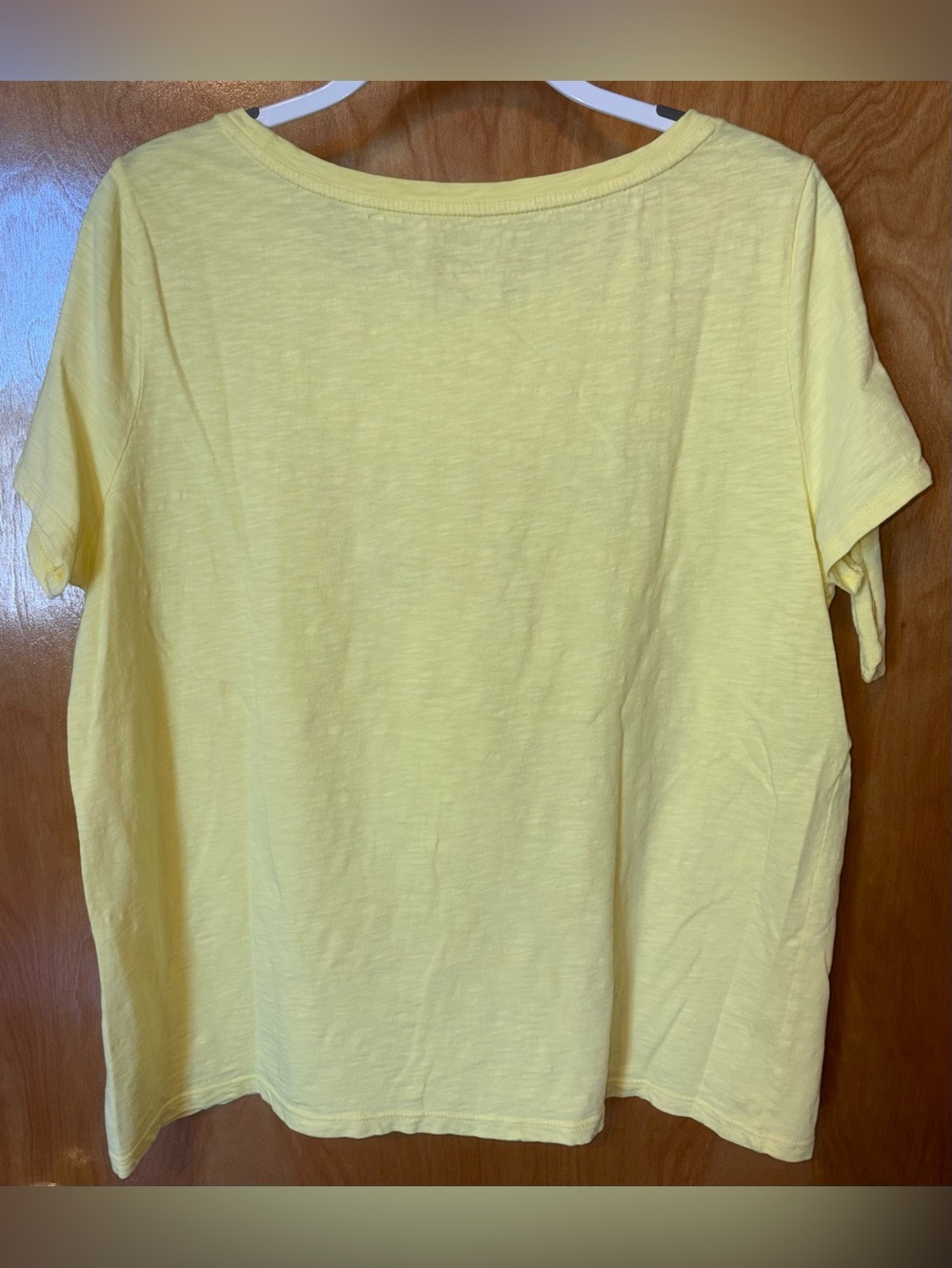 Talbots bright lemon yellow 100% cotton Summer Time tie sleeve t-shirt Size 1X - Picture 5 of 6